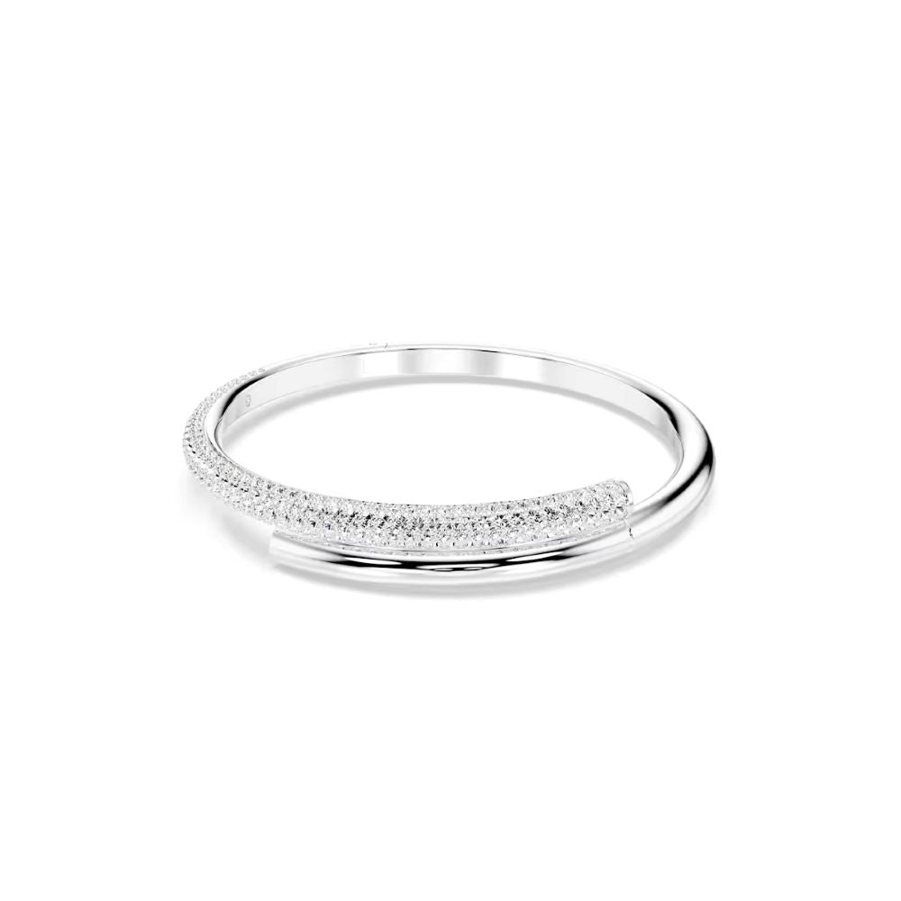 Swarovski Dextera Rhodium Plated Bangle With Clear Crystals