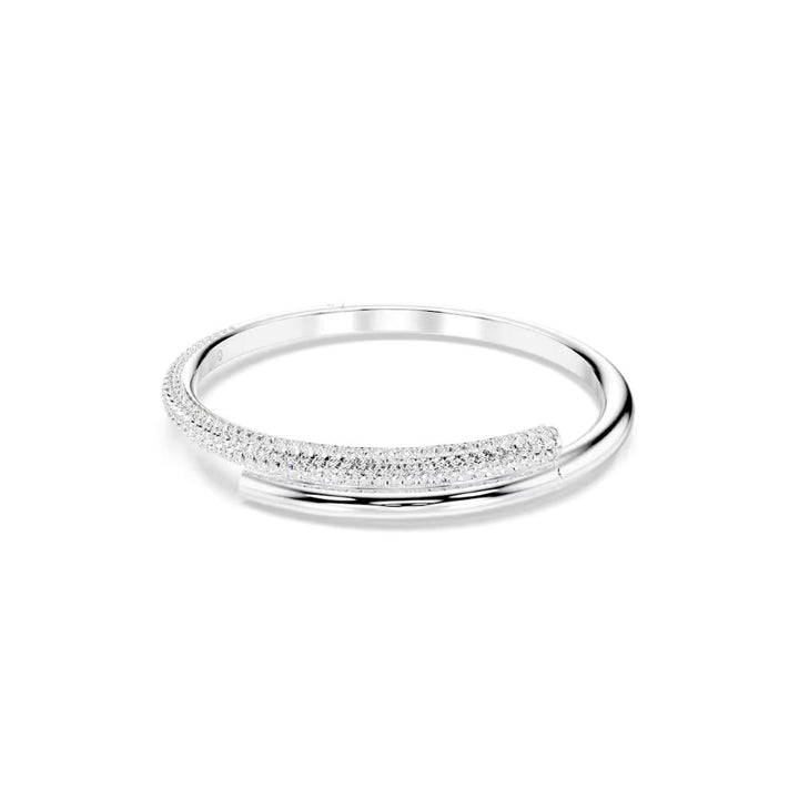 Swarovski Dextera Rhodium Plated Bangle With Clear Crystals