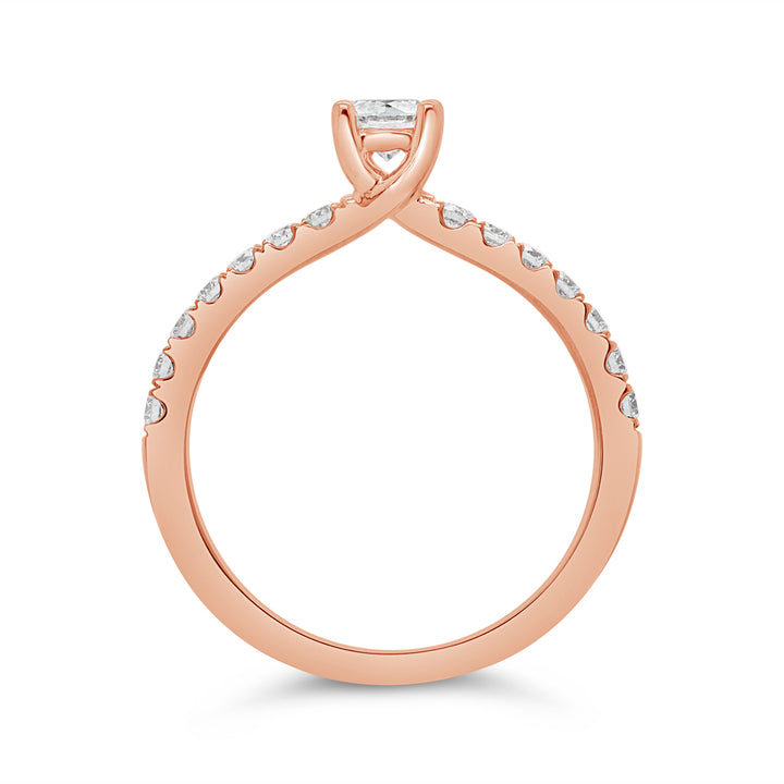 14K Rose Gold 0.33 CT Round Brilliant Cut Diamond Noam Carver Engagement Ring