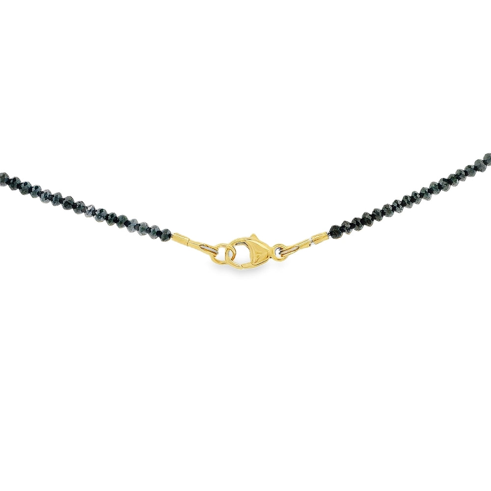 14K Yellow Gold 20.00 CTW Black Diamond Bead 17.5" Necklace