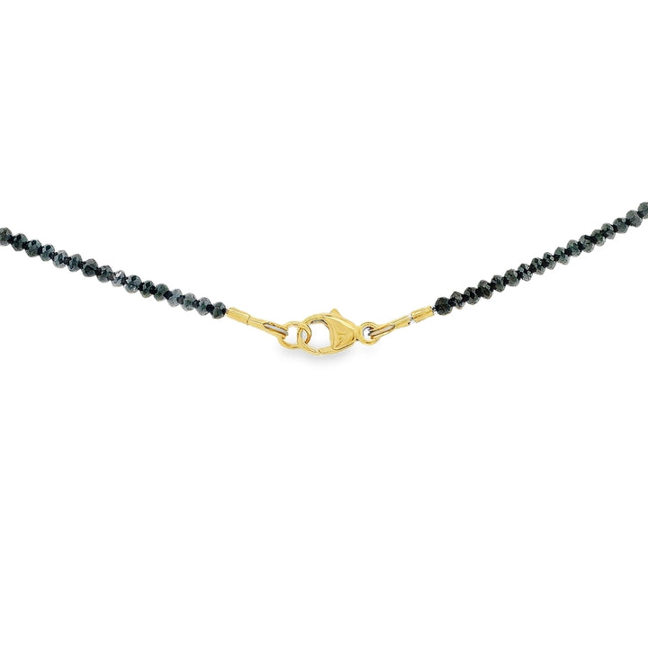 14K Yellow Gold 20.00 CTW Black Diamond Bead 17.5" Necklace
