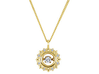 10K Yellow Gold Love In Motion Canadian 0.05 CTW Diamond Circle Necklace