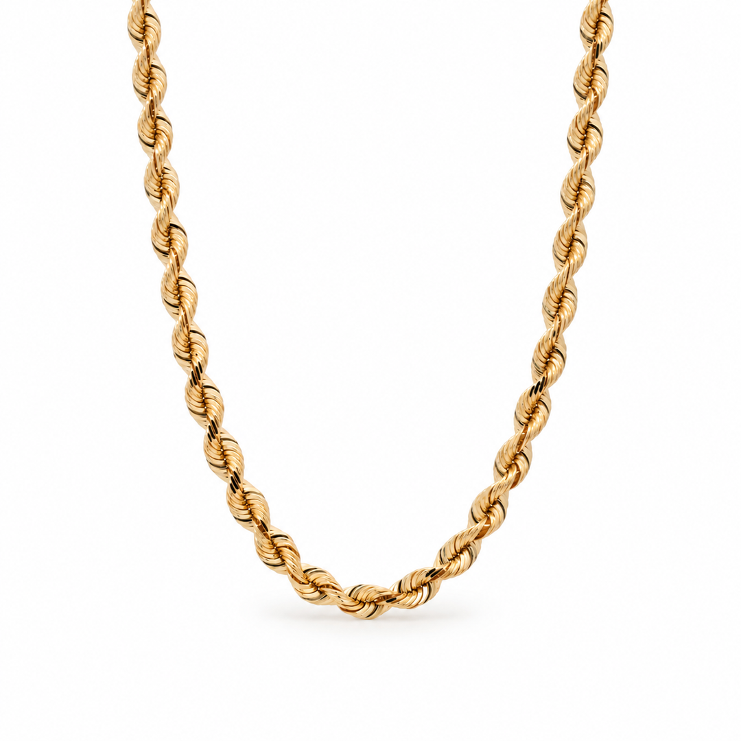 Estate - 14 Karat Yellow Gold Large Solid Rope Link Chain