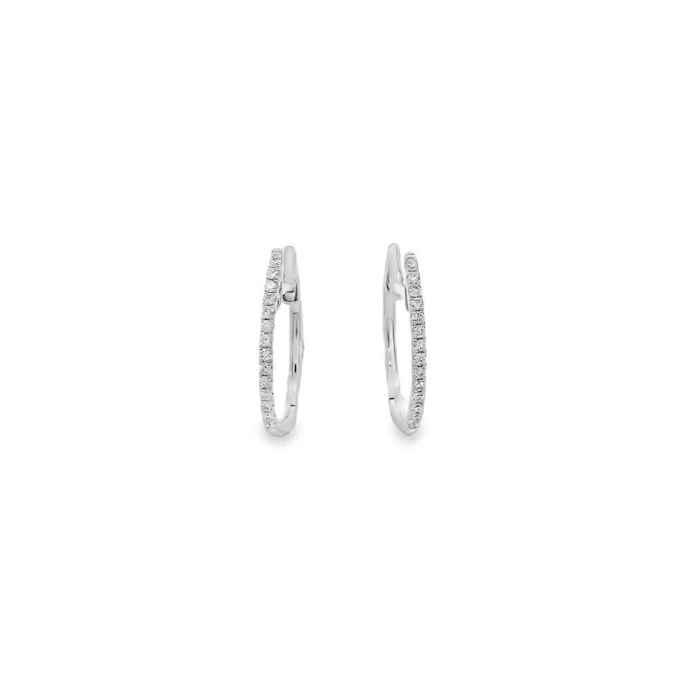 18K Yellow Gold 0.09 CTW Diamond Set Huggie Earrings