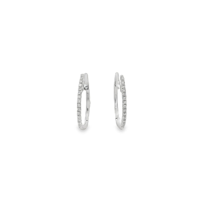 18K Yellow Gold 0.09 CTW Diamond Set Huggie Earrings