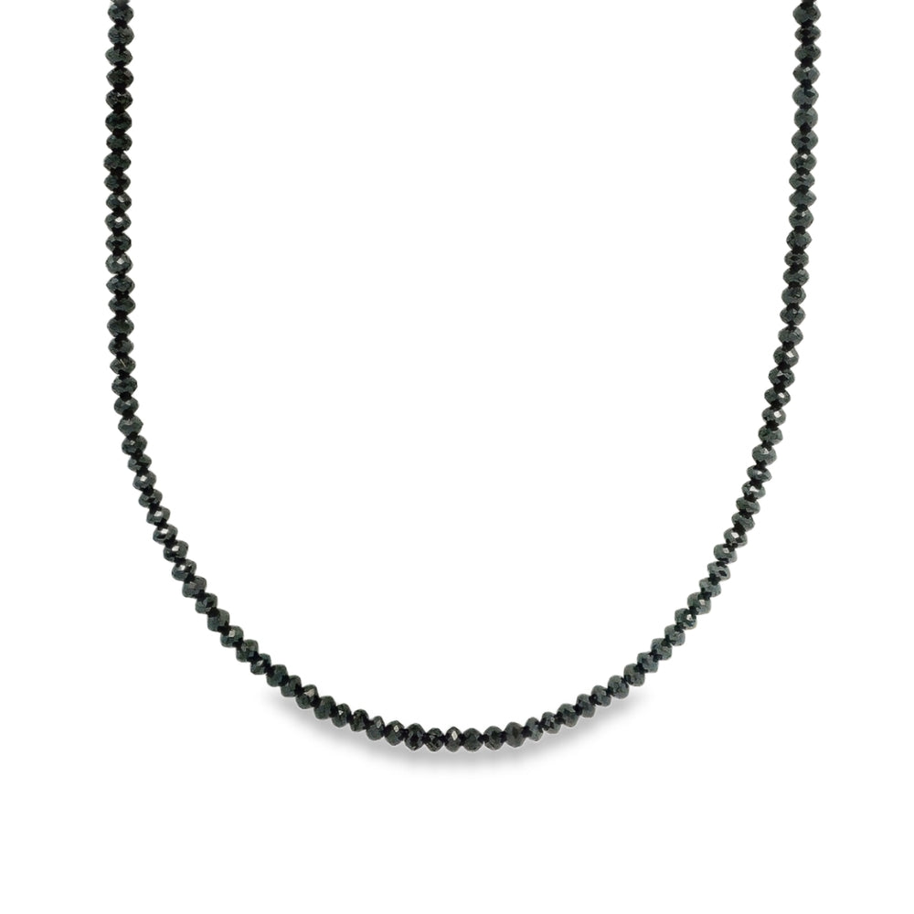 14K Yellow Gold 20.00 CTW Black Diamond Bead 17.5" Necklace