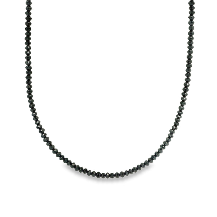 14K Yellow Gold 20.00 CTW Black Diamond Bead 17.5" Necklace