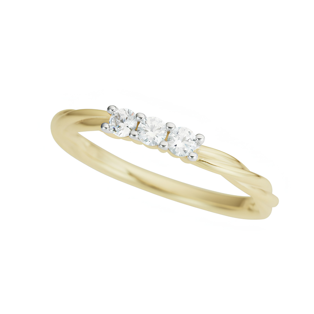 14K Yellow And White Gold 0.20 CTW Diamond Woman's Ring