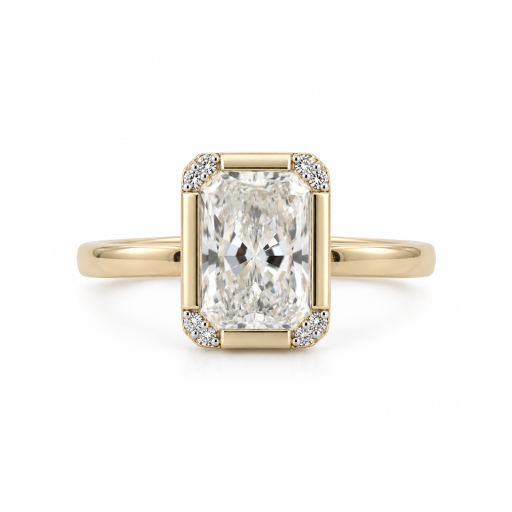 Women's 14K Yellow And White Gold 1.69 CTW LAB Grown Diamond Engagement Ring