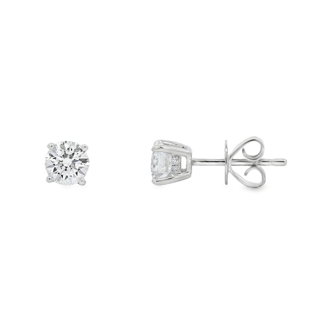 18K White Gold 1.08 CTW Diamond Stud Earrings