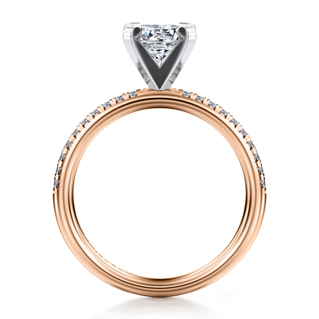 Women's 14K Rose/White Gold Classic 0.16 CTW Diamond Semi-Mount Engagment Ring