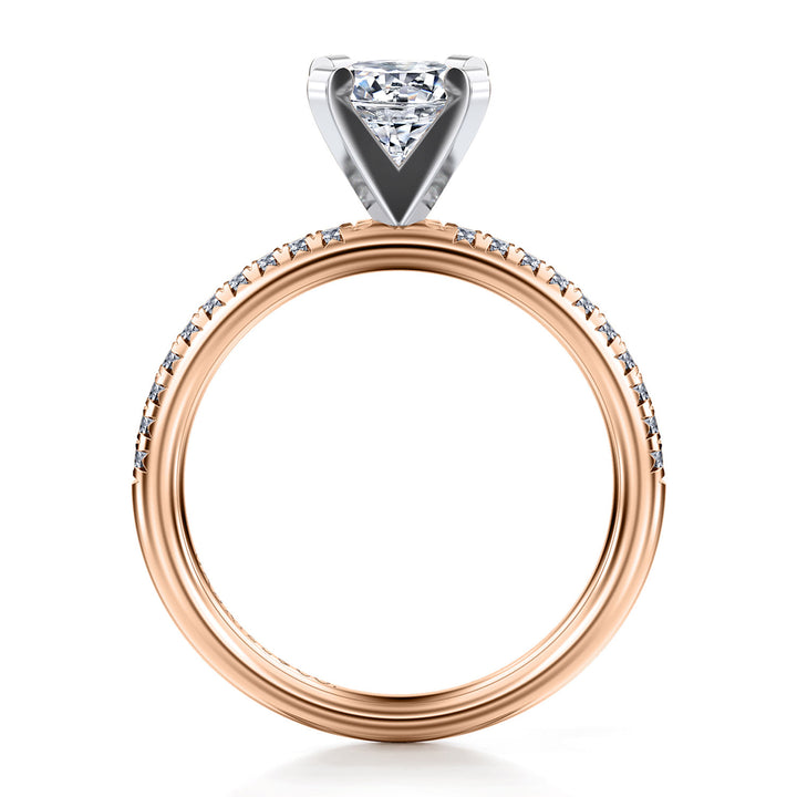 Women's 14K Rose/White Gold Classic 0.16 CTW Diamond Semi-Mount Engagment Ring