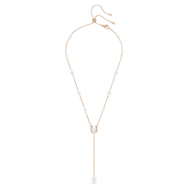 Swarovski Symbolica Rose Gold-Tone Plated Horseshoe Necklace With Clear Crystal Pearl 5741463