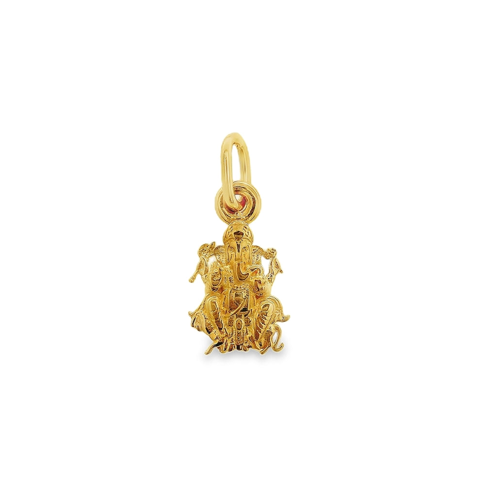 18K Yellow Gold Small Ganesh Pendant