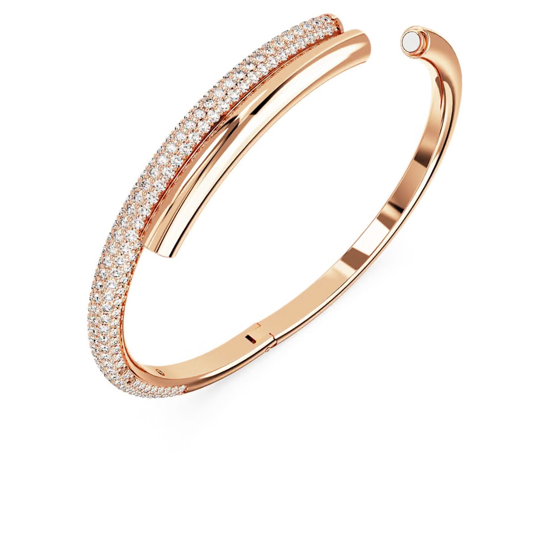 Swarovski Dextera Rose Gold-Tone Plated Bangle With Clear Crystals 5692267