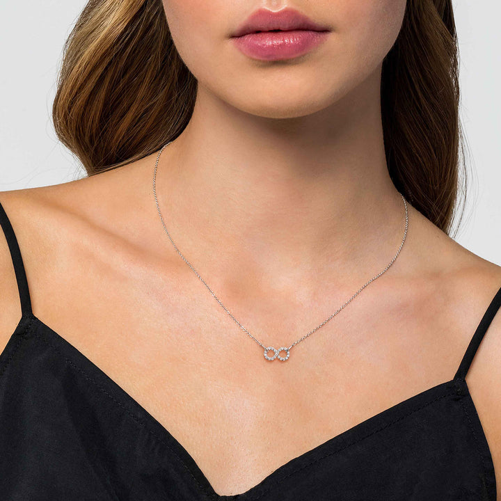 Sterling Silver Gabriel & Co. White Sapphire Infinity Symbol Necklace