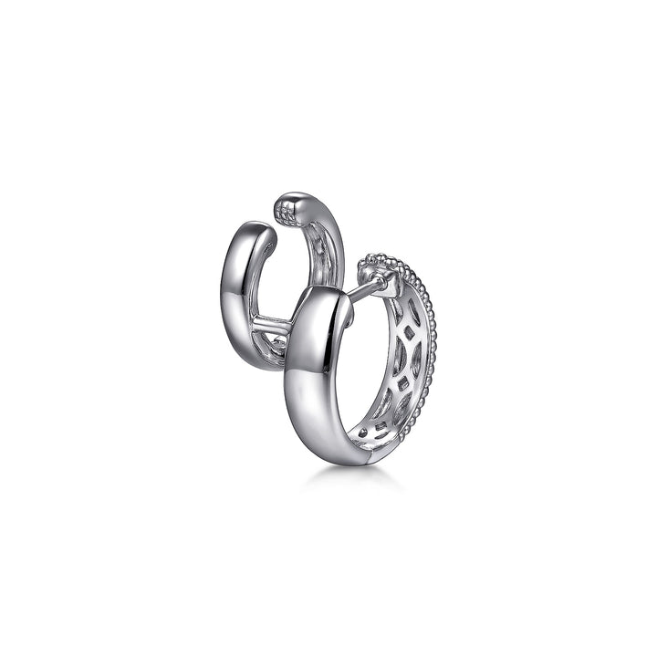 Sterling Silver Gabriel & Co. Huggie Earrings With White Sapphires