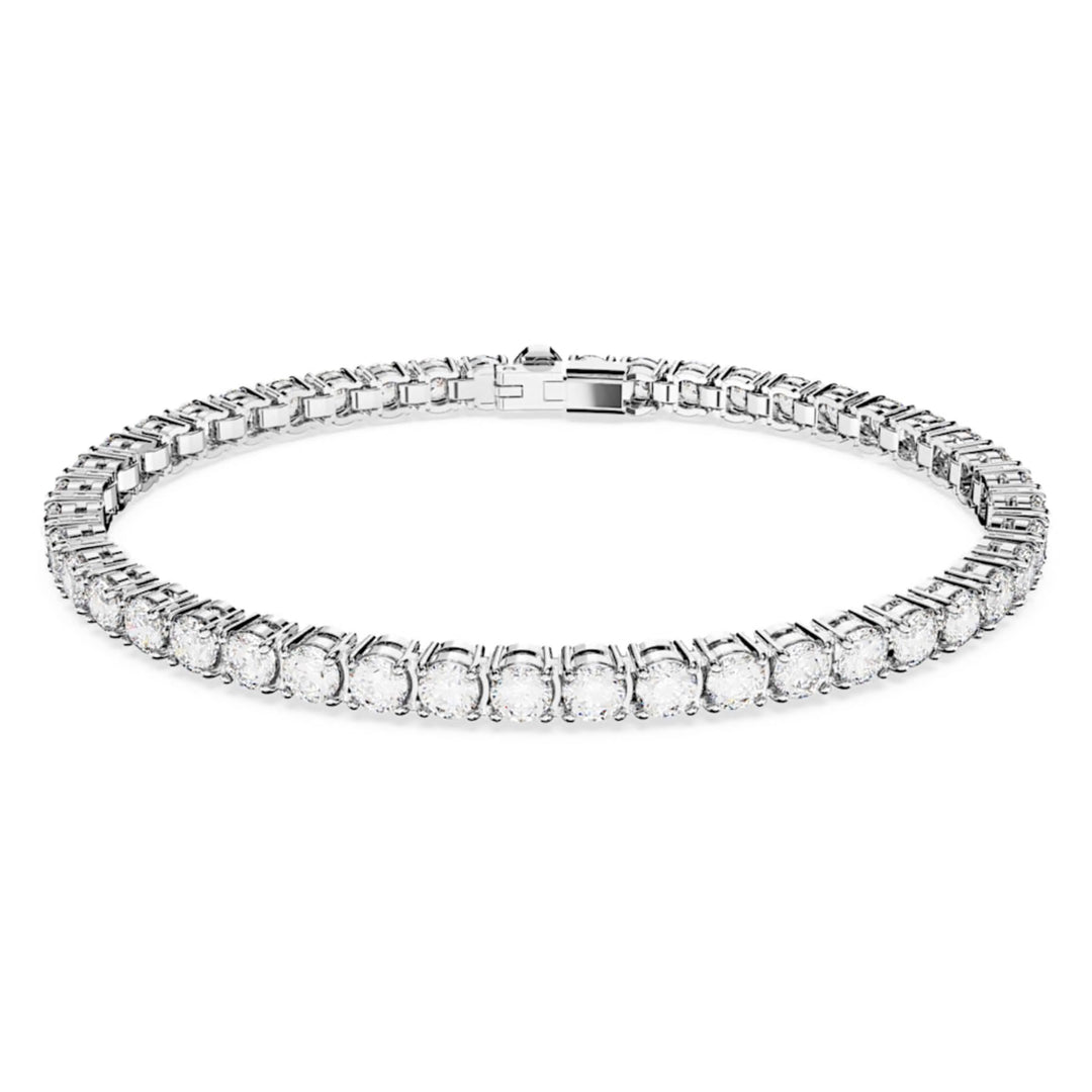 Swarovski Matrix Rhodium Plated Tennis Bracelet With Clear Zirconia's 5648937