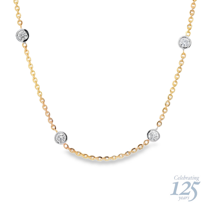 14K Yellow And White Gold J.H. Young 125th Anniversary 0.82 CTW Diamond 18" Necklace