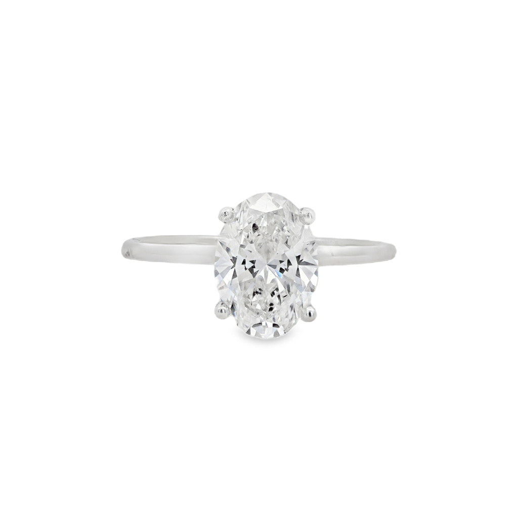 Women's 18K White Gold 0.08 CTW Diamond Hidden Halo Semi-Mount Engagement Ring