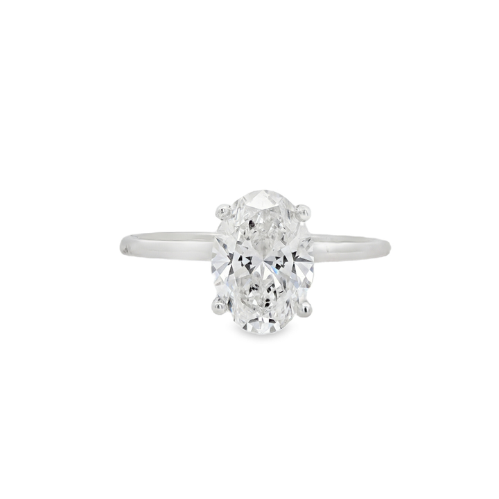 Women's 18K White Gold 0.08 CTW Diamond Hidden Halo Semi-Mount Engagement Ring