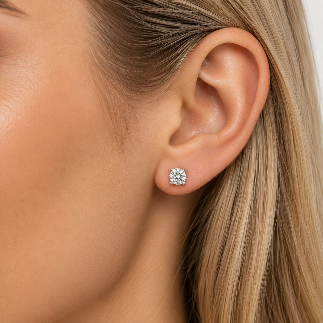 14K White Gold 1.00ctw LAB Grown Diamond Stud Earrings