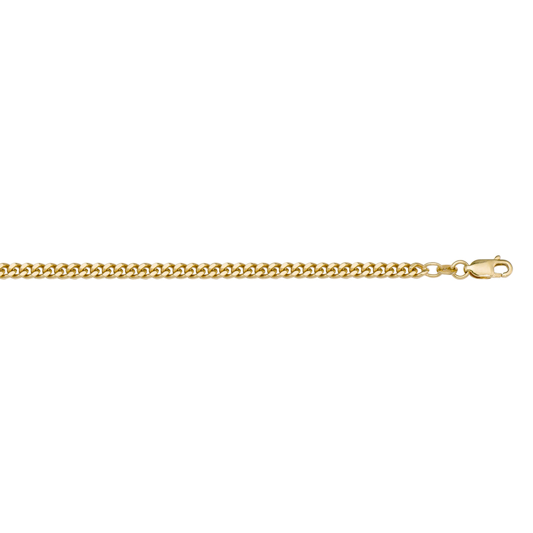 10K Yellow Gold Medium 1.8mm Beveled Curb Link 18" Chain