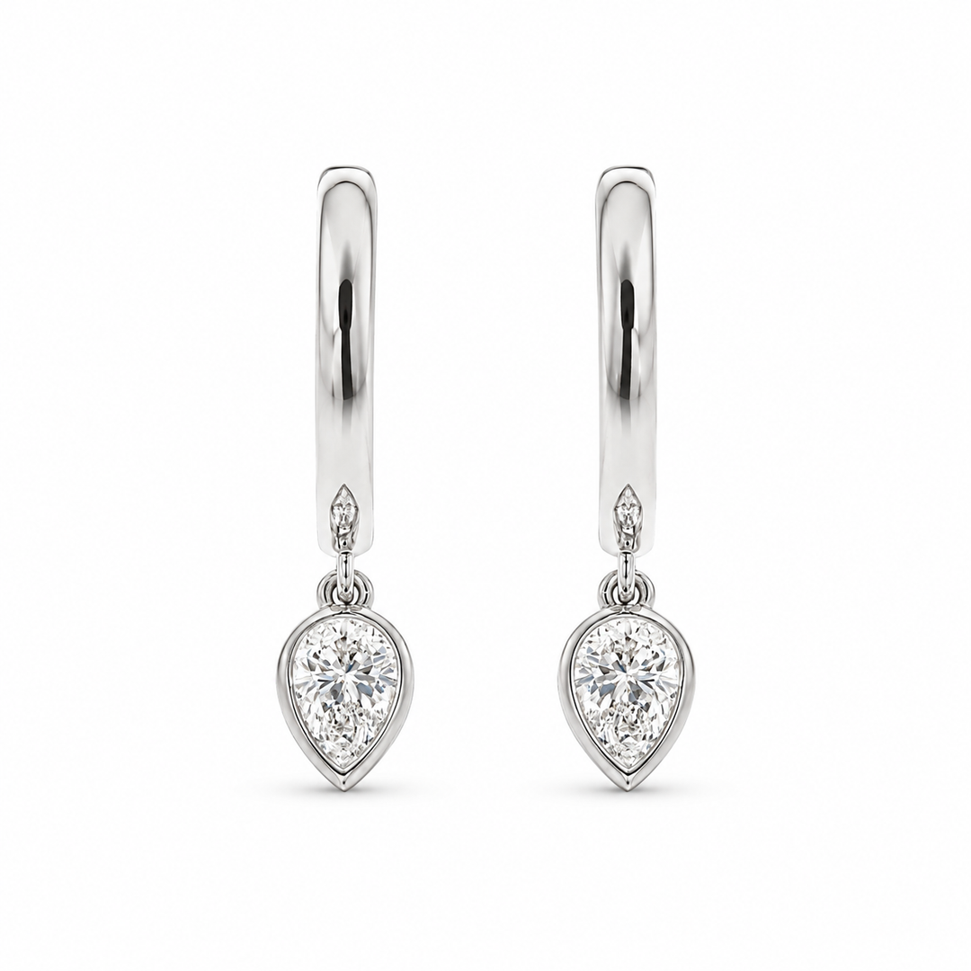 18K White Gold 0.41 CTW Diamond Huggie Earrings