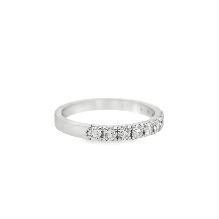 14K White Gold 0.43 CTW Diamond Set Women's Wedding Band