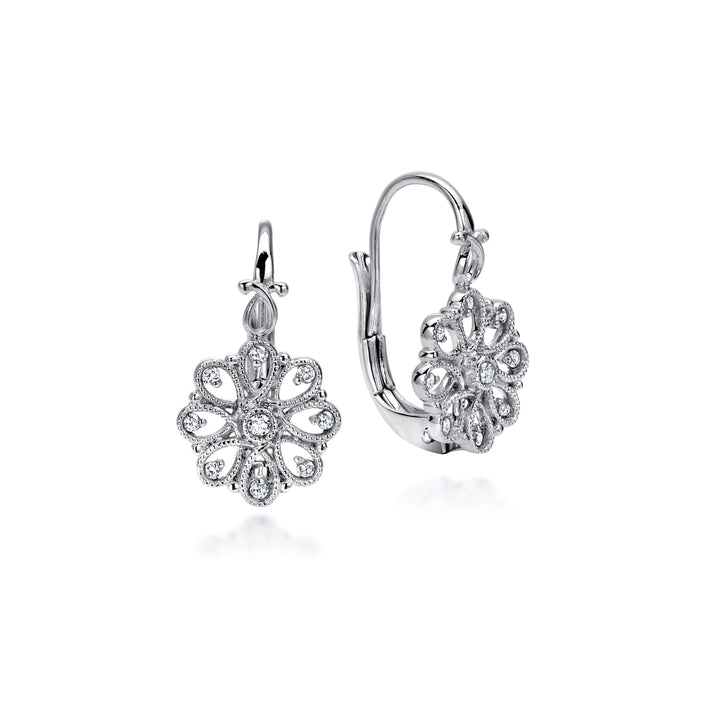 Sterling Silver Gabriel & Co. Drop Earrings With White Sapphire