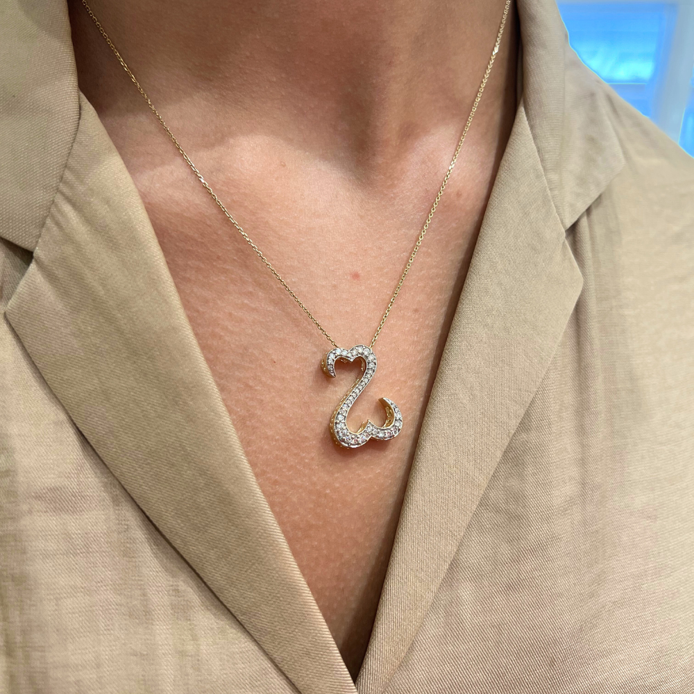 Estate - 14K Yellow Gold 0.36 CTW Diamond Pendant With 18-20" Chain