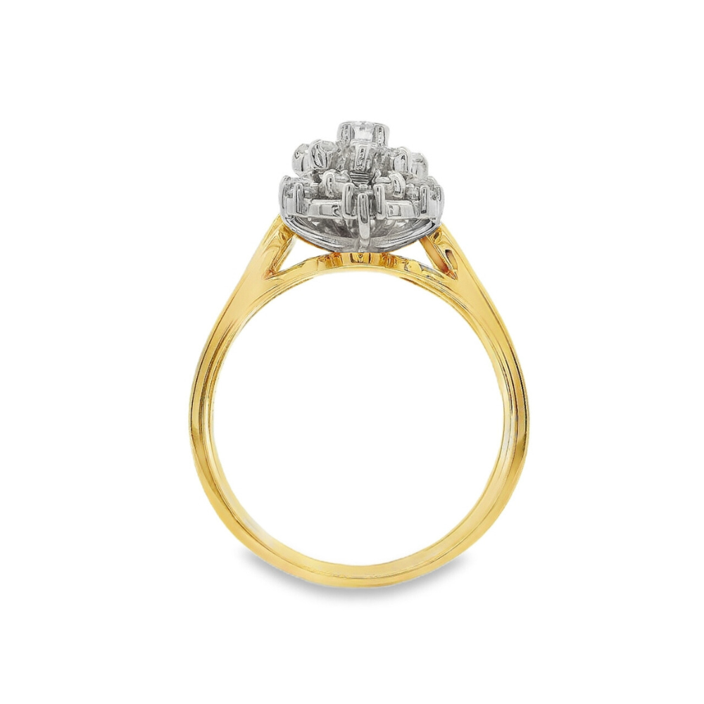 Estate - 14K Yellow And White Gold 0.59 CTW Diamond Ring, Size 9.5