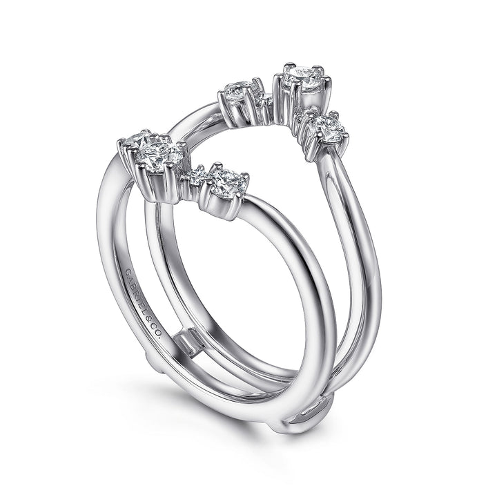 14K White Gold SI G/H 0.48 CTW Diamond Women's Guard Style Wedding Band