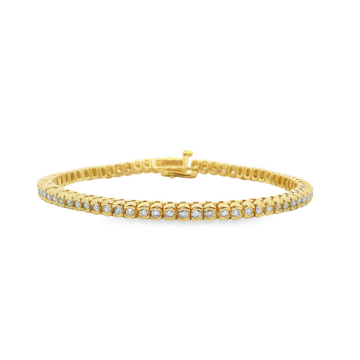 14K Yellow Gold 2.10 CTW Diamond 7" Tennis Bracelet