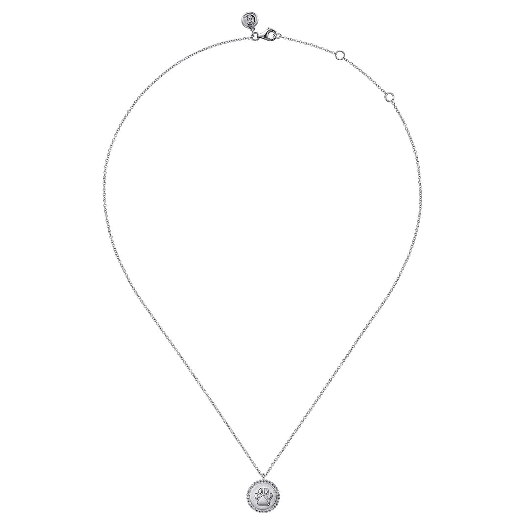 Sterling Silver Gabriel & Co. Bujukan Paw Print Necklace
