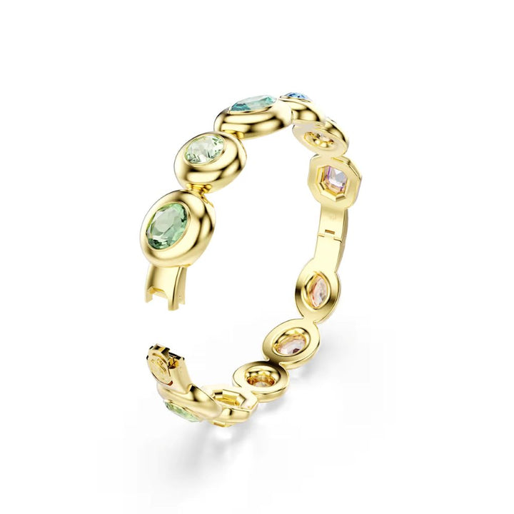 Swarovski Gema Gold-Tone Plated Bangle With Multi-Coloured Crystals