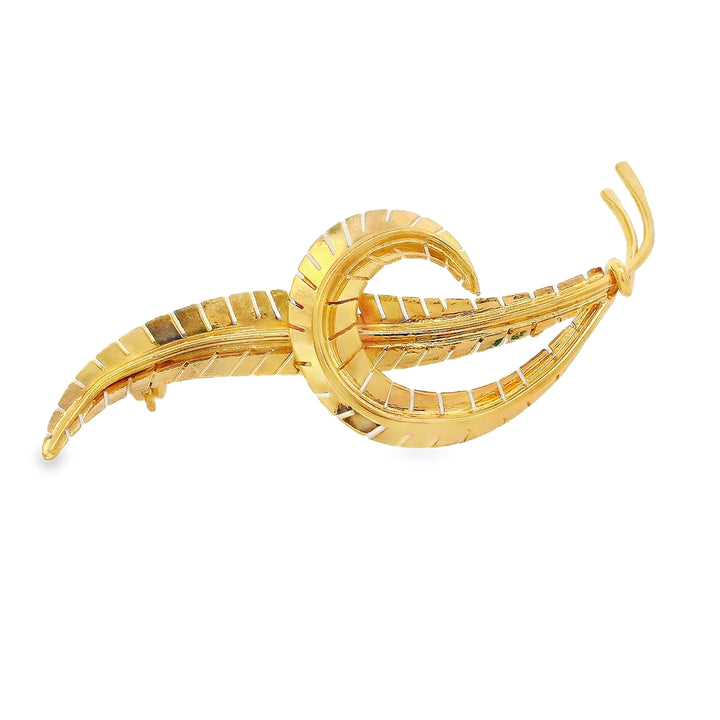 Estate - 18 Karat Yellow Gold Polished Fancy Broooch.