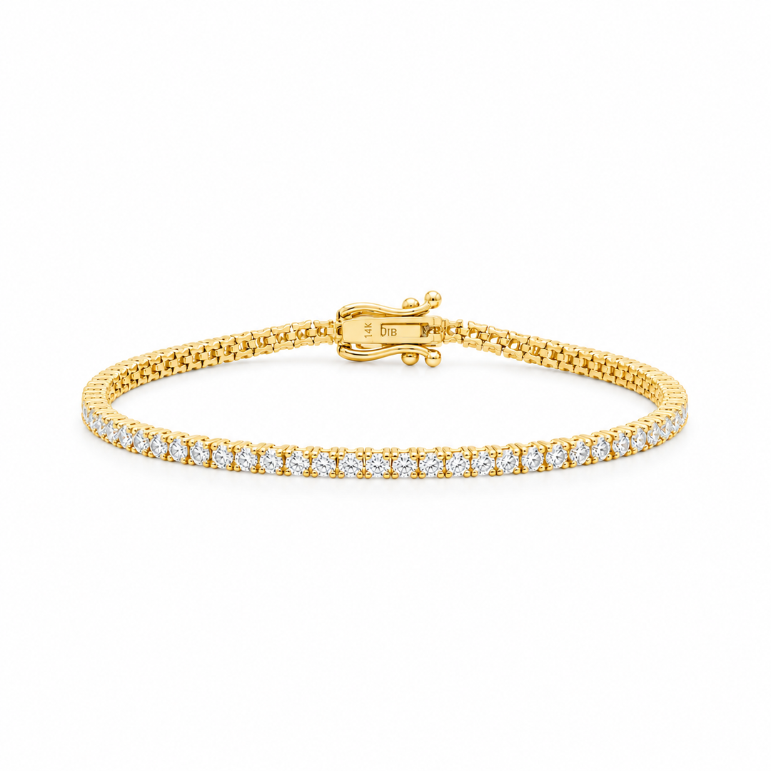 14K Yellow Gold 2.03 CTW Diamond 7.5" Tennis Bracelet