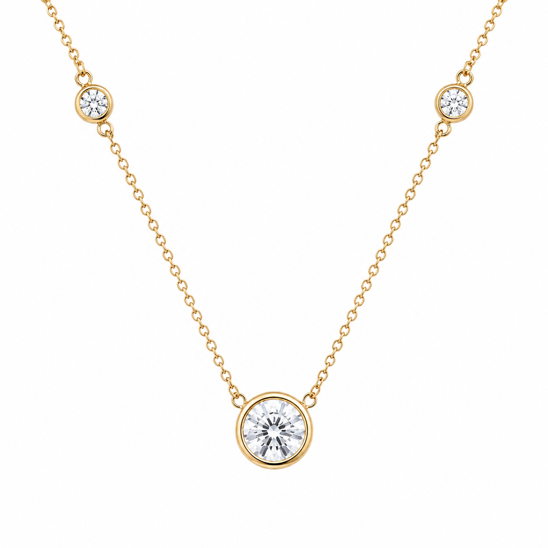 10K Yellow Gold 1.40 CTW LAB Grown Diamond 18" Necklace