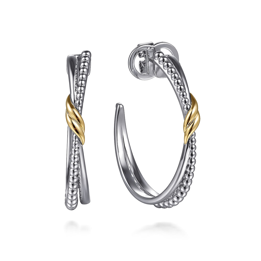 Sterling Silver And 14K Yellow Gold Gabriel & Co. Large Hoop Earrings