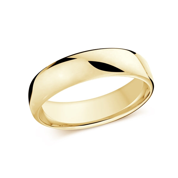Men's 10K Yellow Gold Euro Fit 6.5mm Domed Polished Wedding Band Size 10