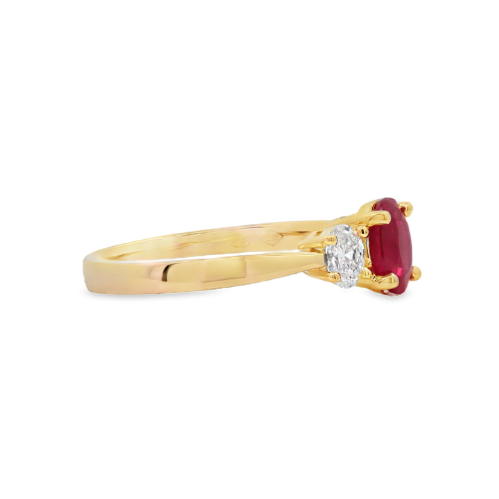 18K Yellow Gold 1.01 CTW Ruby And 0.37 CTW Diamond Ring