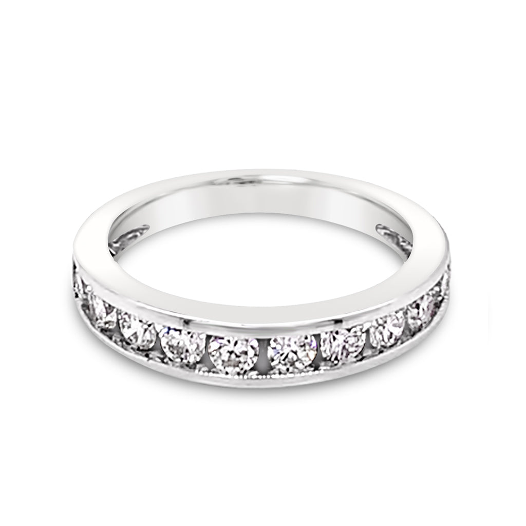 14K White Gold Channel Set 0.75 CTW Diamond Anniversary Band