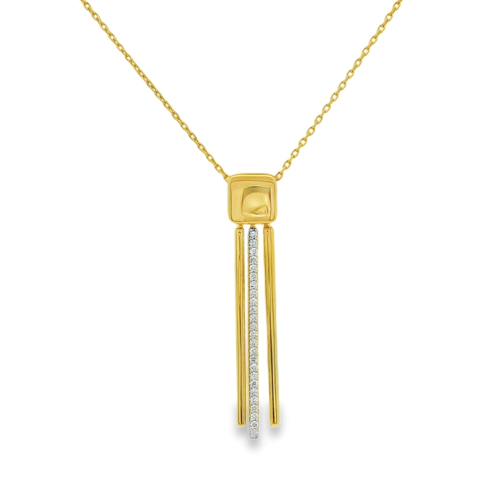 14K Yellow And White Gold Burkhardt Bischoff 0.14 CTW Diamond Pendant