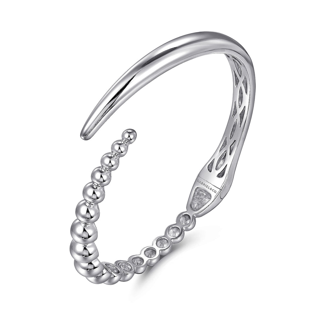 Gabriel & Co. Silver Bypass Hinged Bangle Bracelet