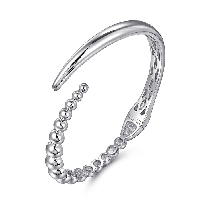 Gabriel & Co. Silver Bypass Hinged Bangle Bracelet