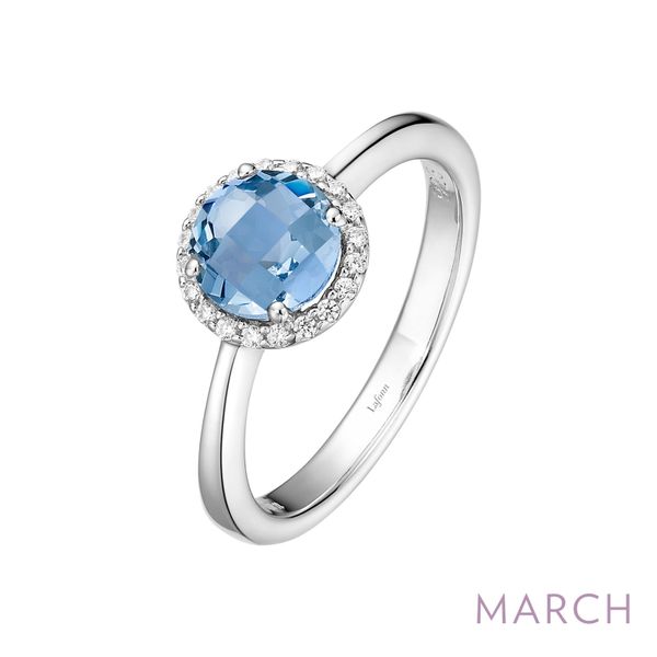 Lafonn Silver Birthstone - March Halo Ring With Aquamarine [620-02626]