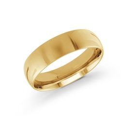 Men's 10K Yellow Gold 6mm Domed Wedding Band Size 9