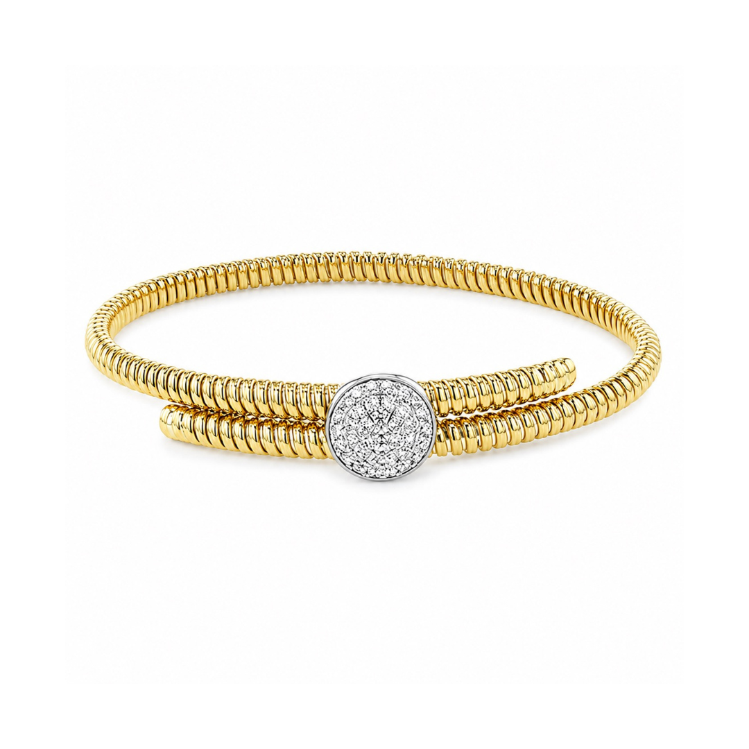 18K Yellow And White Gold Simon G. 0.57 CTW Diamond Bangle