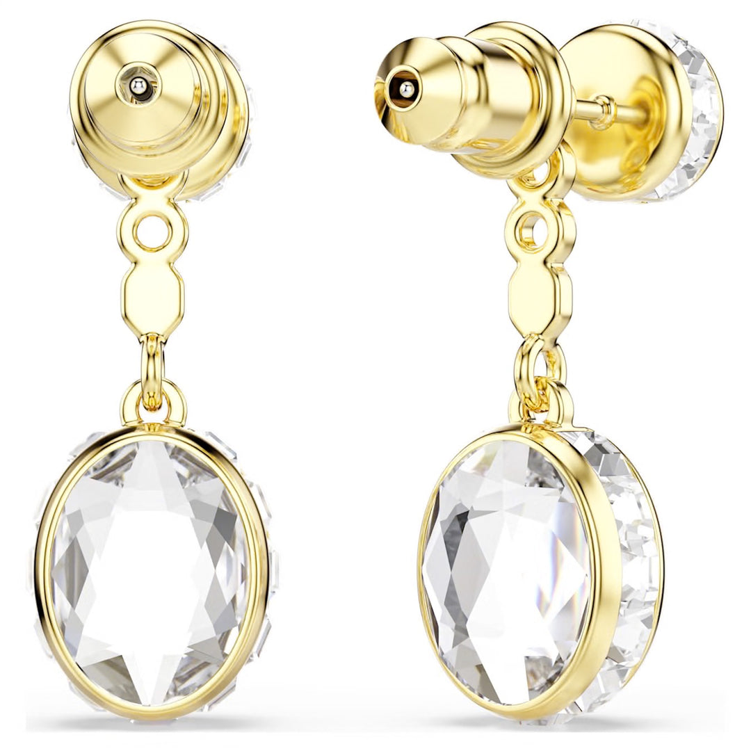 Swarovski Chroma Gold-Tone Plated Drop Earrings With Multi-Colour Crystals 5738478